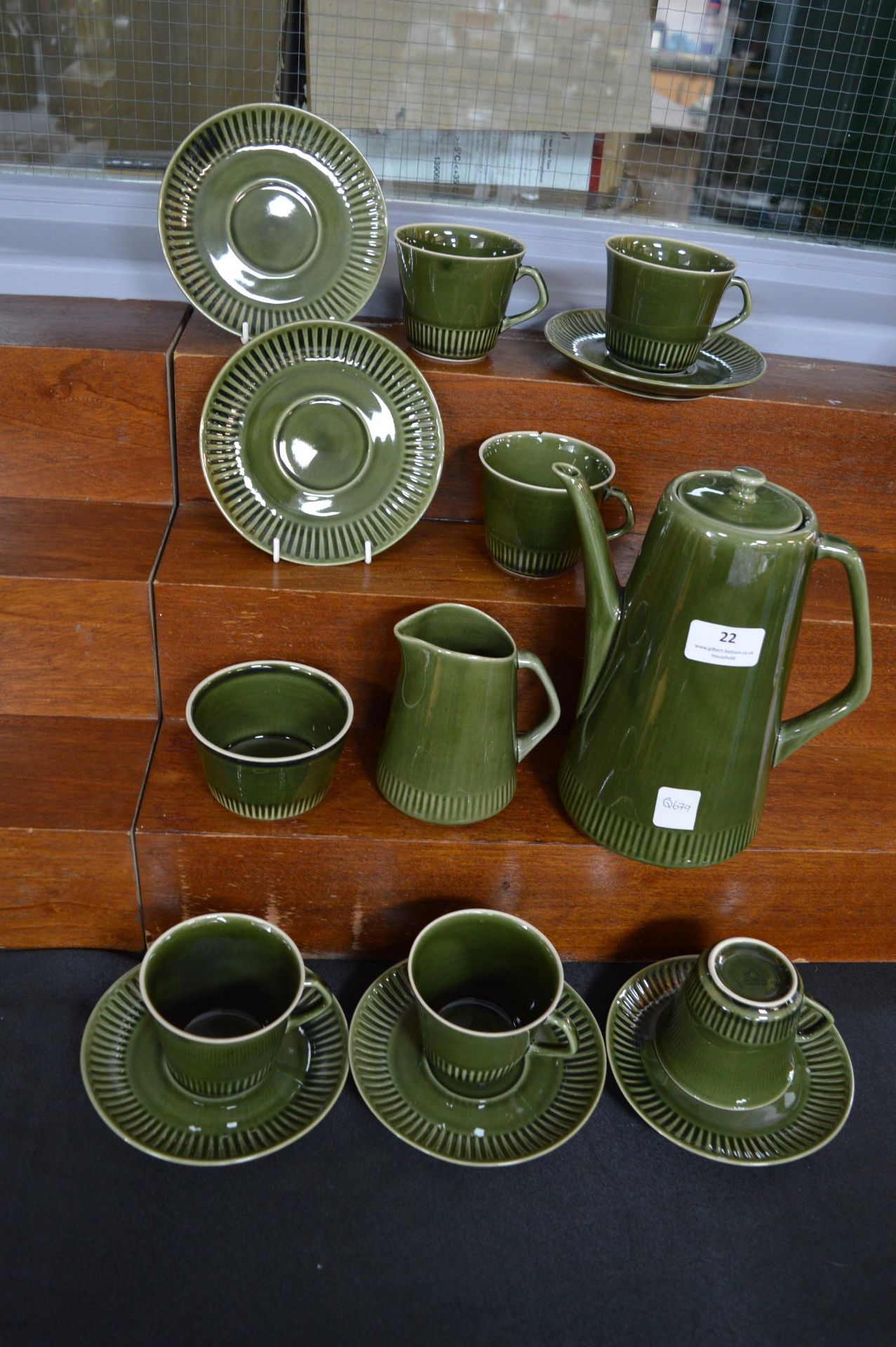 Pruszkow Polish Retro Green Coffee Set 15pcs