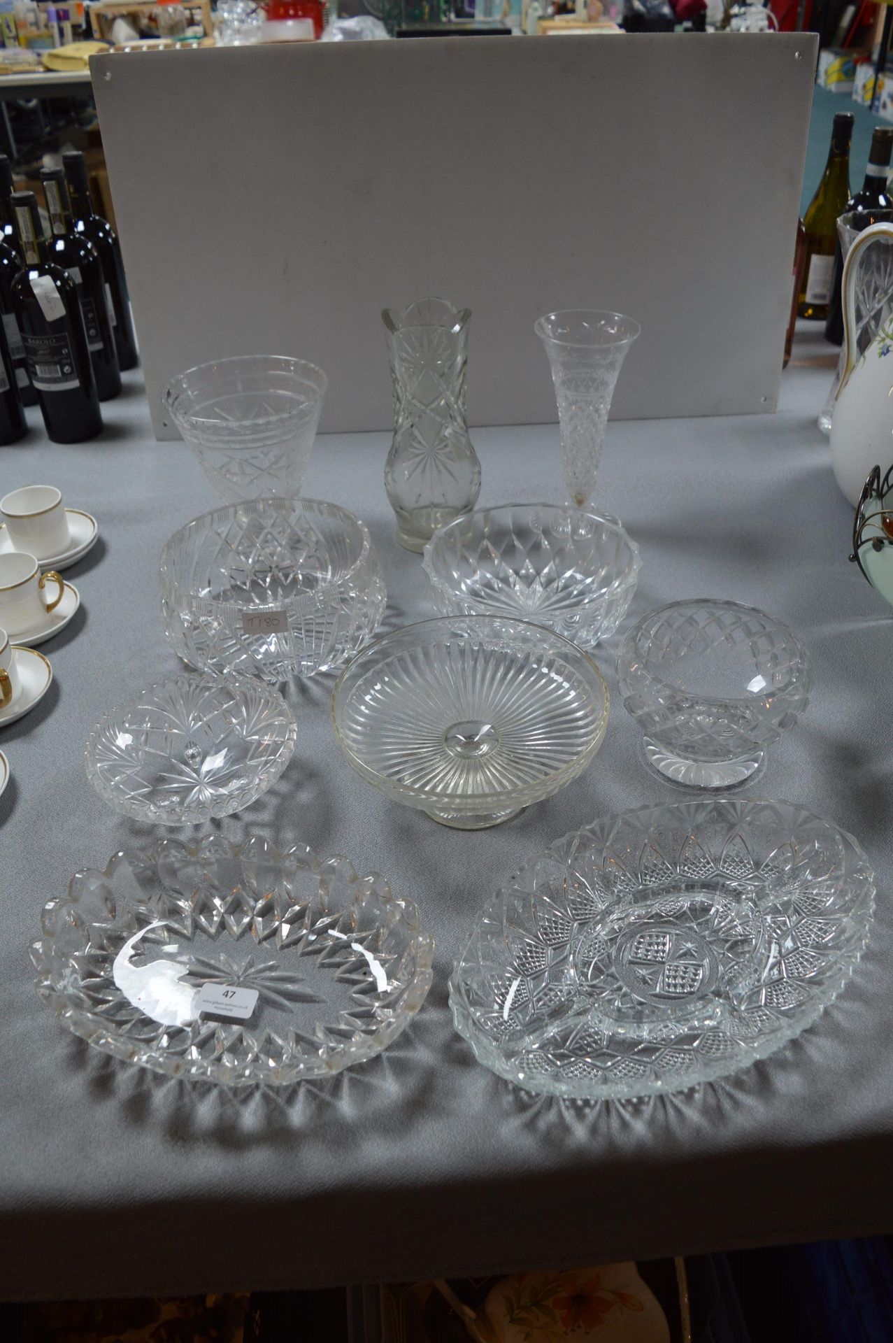 Cut Glass Fruit Bowls, Vases, Dishes, etc.