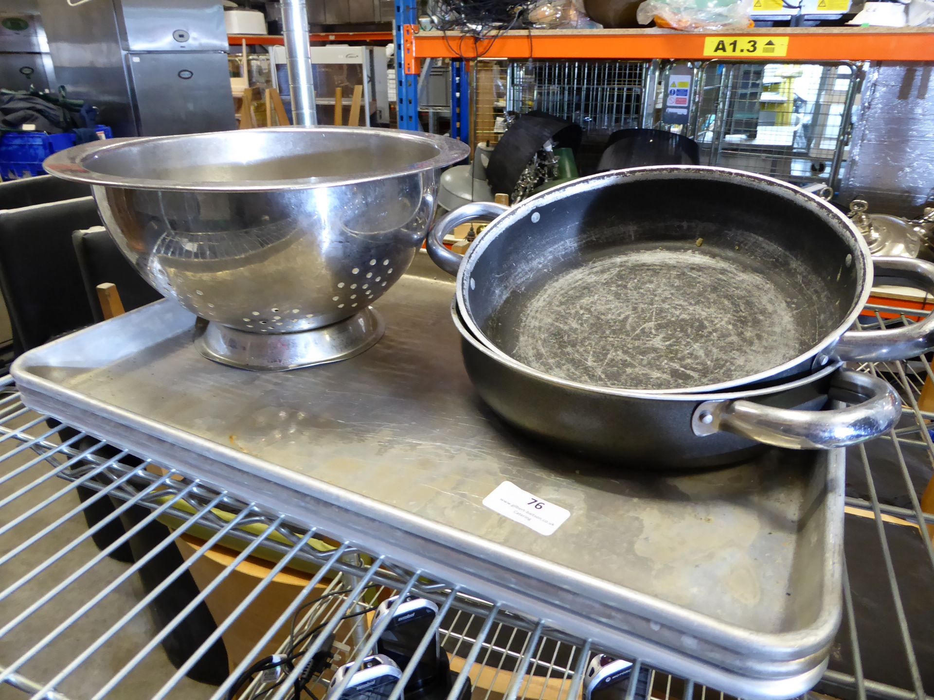 * collander, 2 x small pans, 3 x baking trays