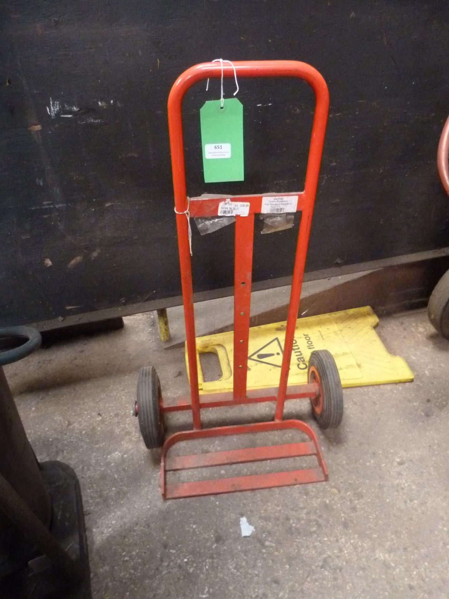 *Small Orange Sack Barrow with Solid Wheels