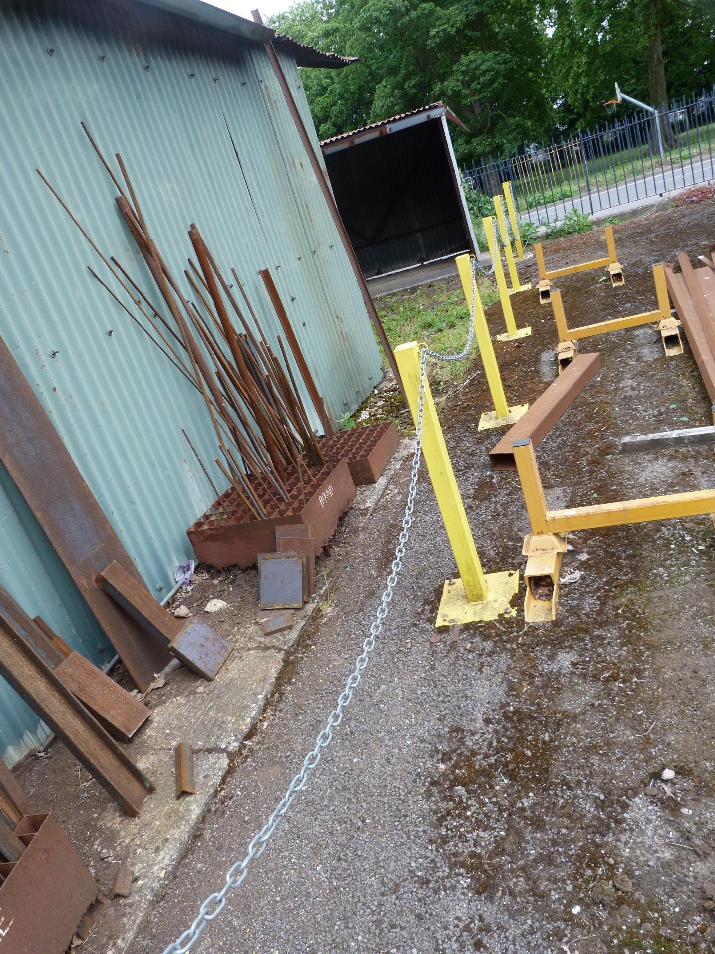 *Seven Handrail Stanchions with Chain