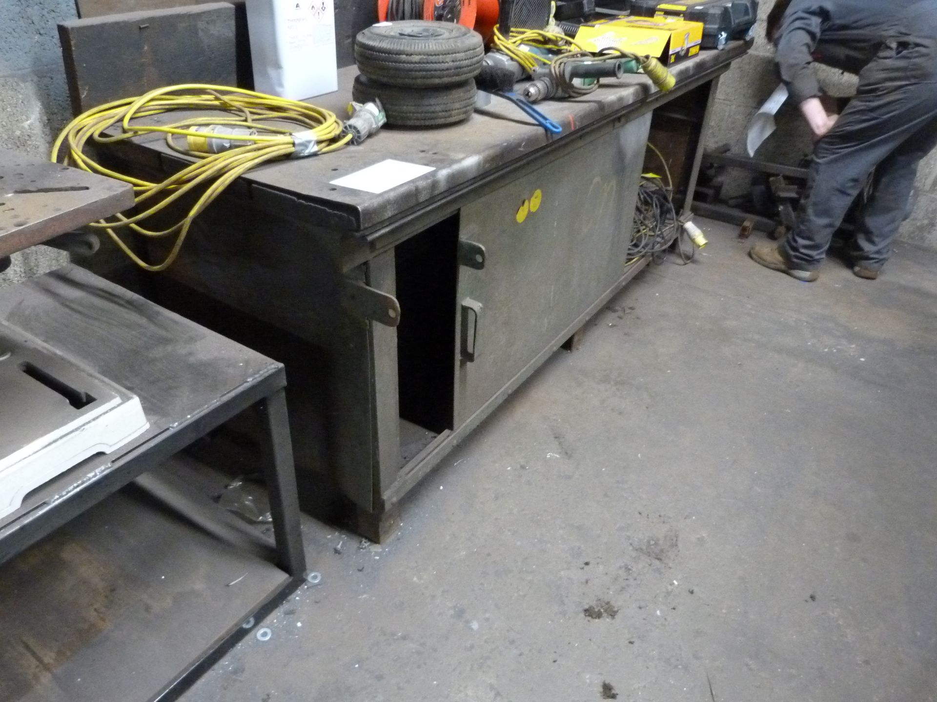 *Engineer's Workbench with Lockable Cabinet Under, and Upstand To Rear 70x220x85cm