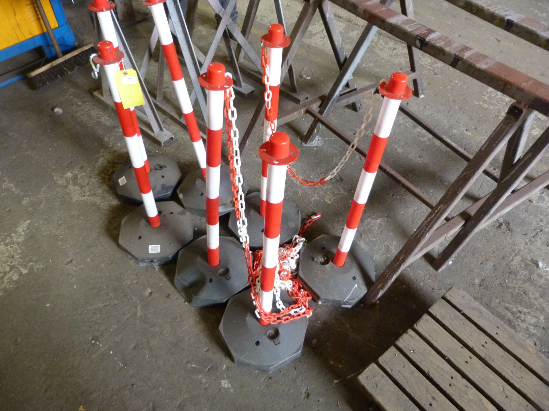 *Seven Plastic Stanchions with Barrier Chain