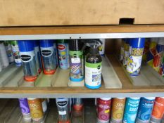 *Contents of Shelf to Include ~50 Cans of Various COSH Aerosols; Biocut Alu Spray Paint, Stop Slip