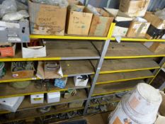 *Two Bays of Metal Shelving with Wooden Shelves