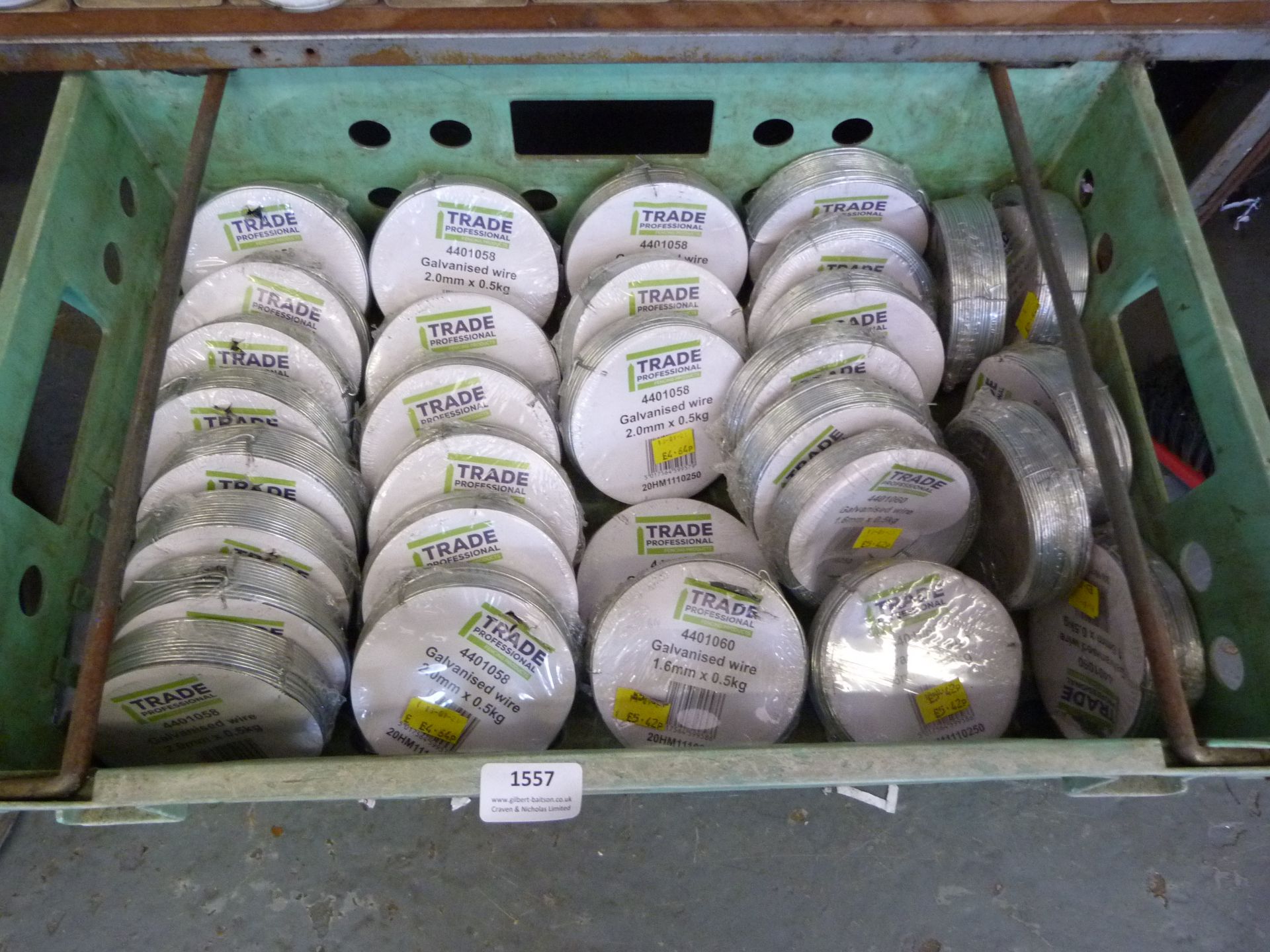 *Tray of ~30 Reels of Galvanised Wire (1.6mm and 2mm diameters)