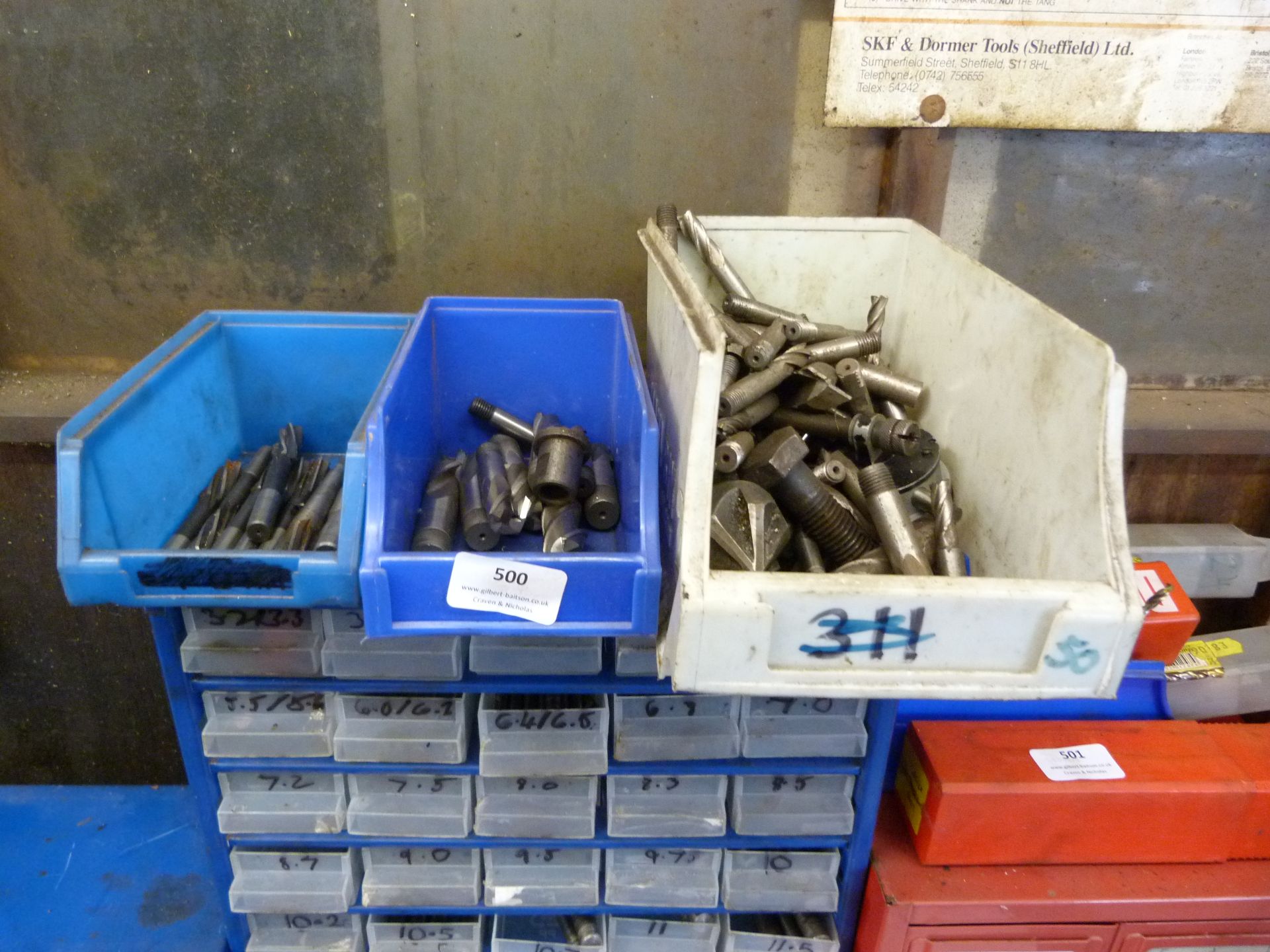 *Three Boxes of Mixed Tooling; Reamers, Milling Machine Bits, Taps, etc.