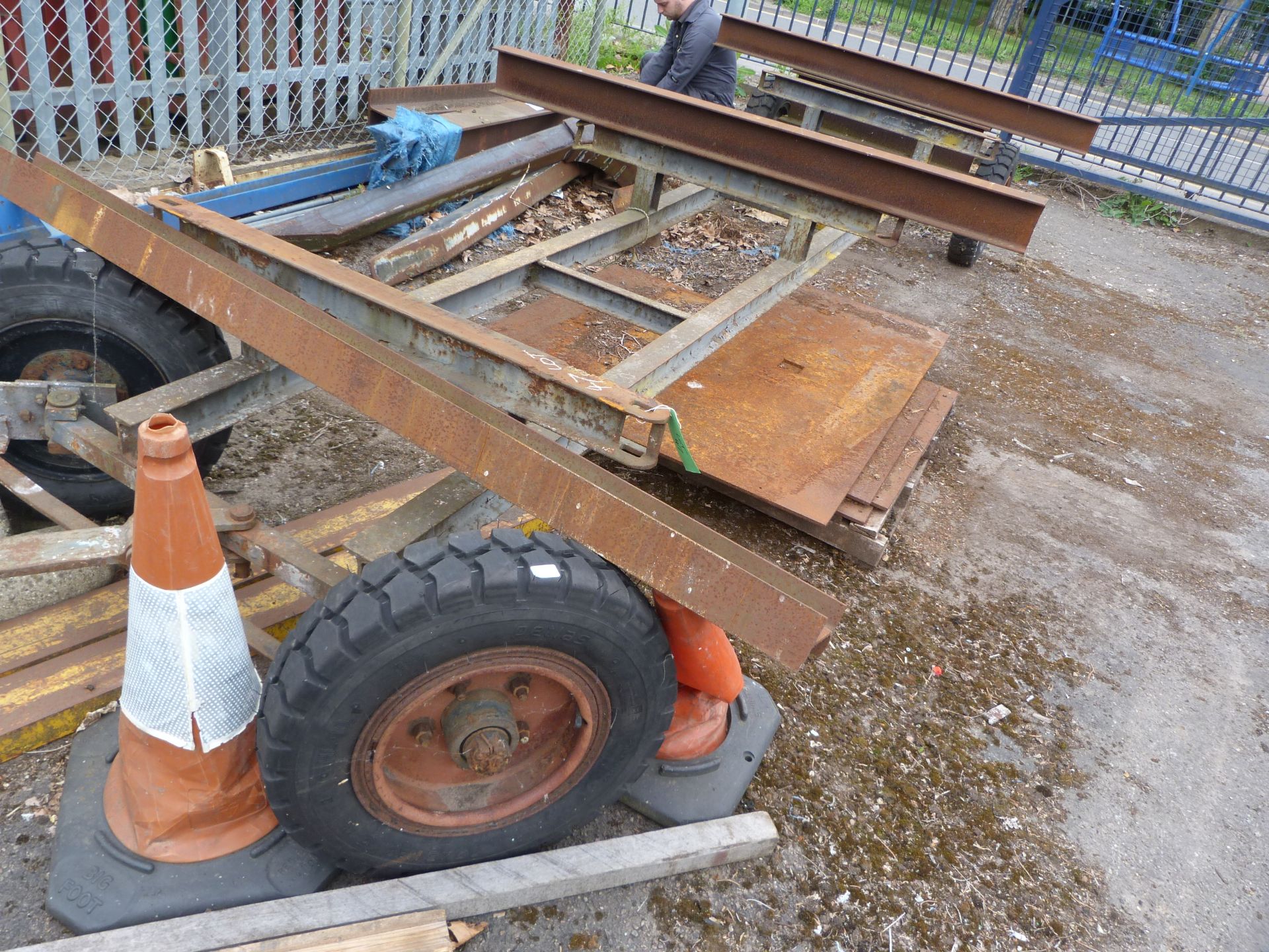 *Heavy Duty Steel Trailers with Steering Wheels - Image 2 of 2