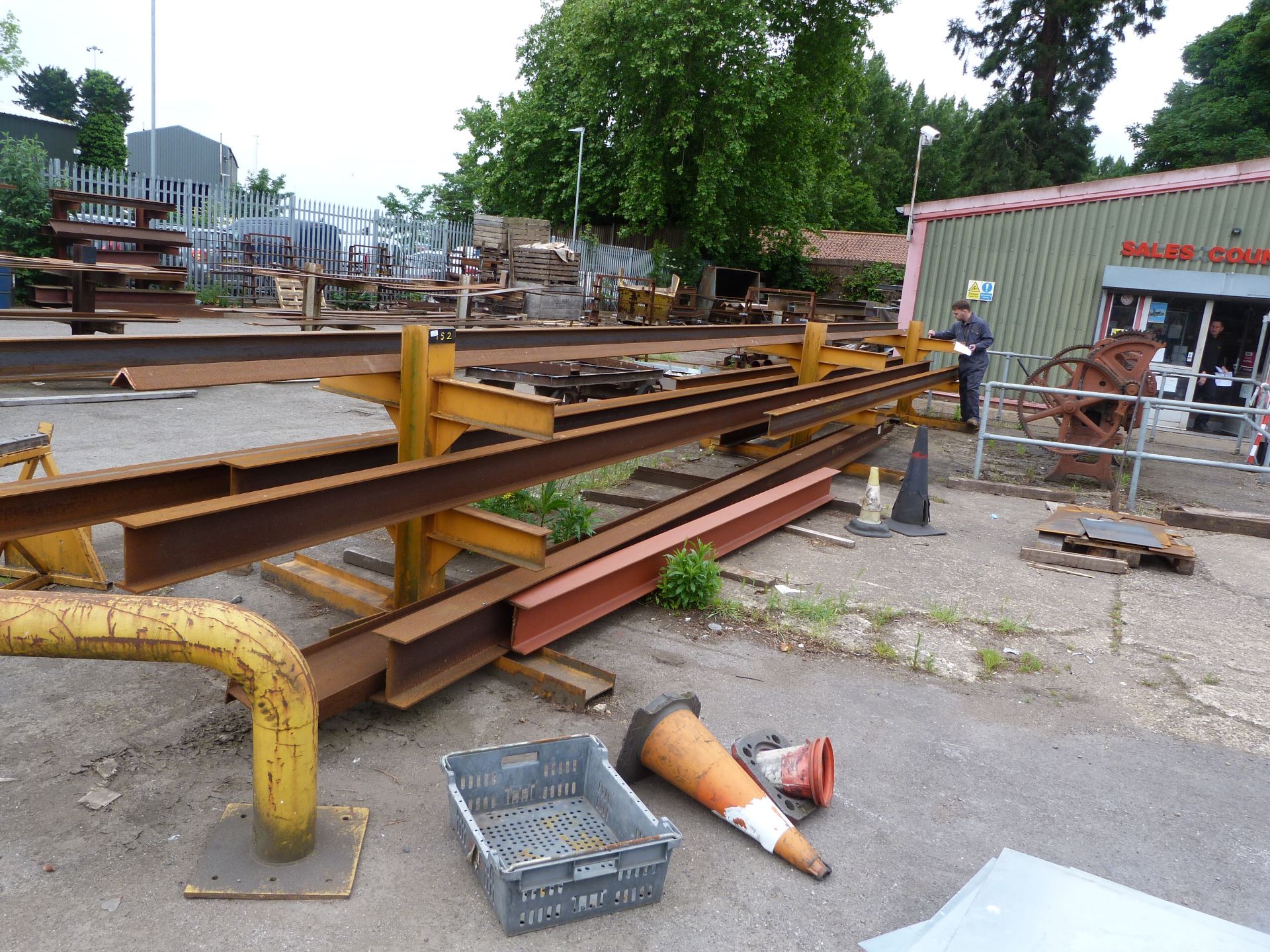 *Contents of Steel Rack (Lot 5) to Include 12m and Other Lengths of Steel Beams RSJs