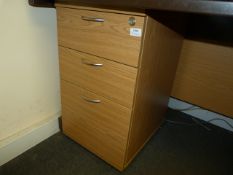 *Standalone Three Drawer Pedestal in Lightwood Finish