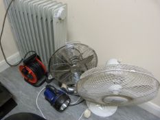*Two Fans, Torch, 15m Extension Reel, and a Oil Filled Radiator