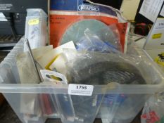 *Box Containing Abrasive Wheels, Screwdrivers, Spanners, Banding, etc.