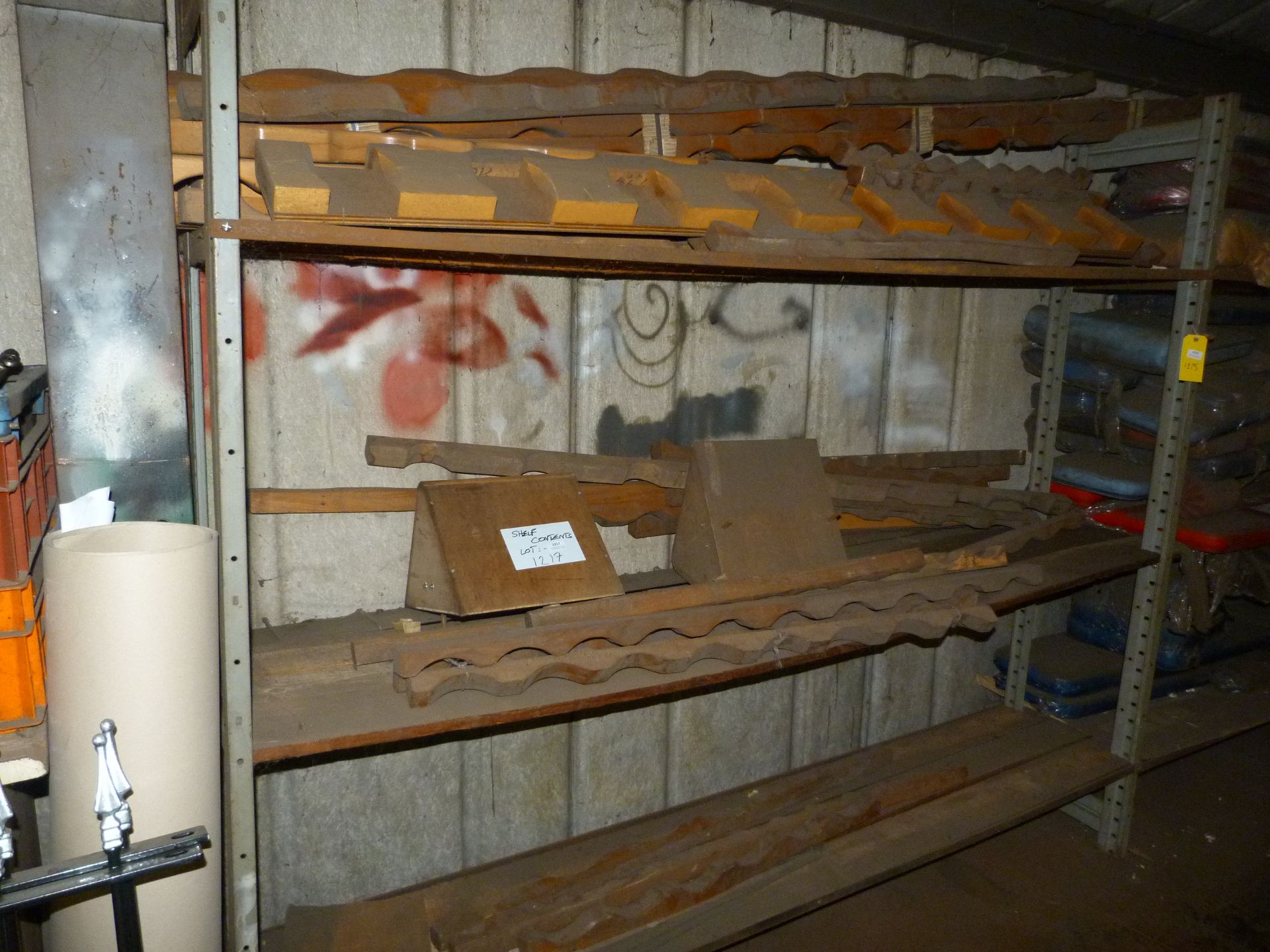 *Contents of One Section of Shelving to Include Various Corrugated Timbers