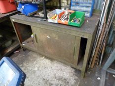 *Wood Topped Steel Bench with Upstand to Rear 135x65x80cm