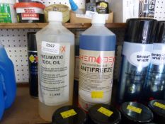 *Bottle of Pneumatic Tool Oil and a Bottle of Antifreeze