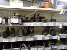 *Four Shelves of Pipe Reducers, Joints, Ends, etc.