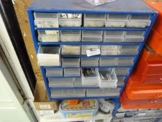 *Engineers Organiser Drawers and Contents of Various Grub Screws, Countersunk Bolts, etc.