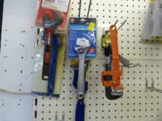 *Assortment of 10” and 12” Stilsons, 8” and 4” Adjustable Spanners