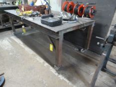 *Portable Steel Workbench on Heavy Duty Castor Wheels 125x250x85cm