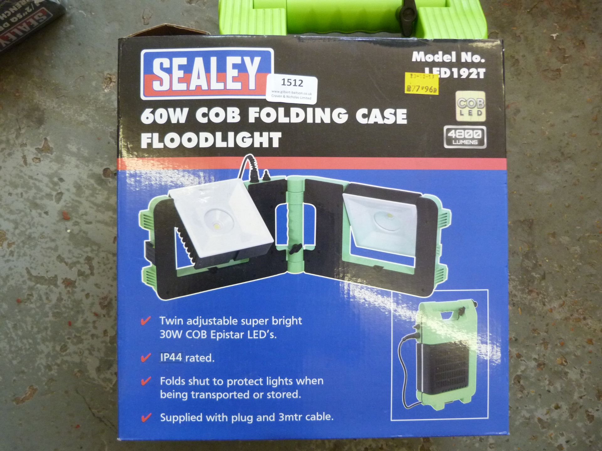 *Sealey 600w Cob Folding Case Floodlight