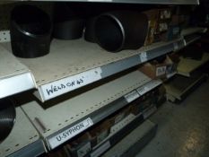 *Three Shelves of Various Pipe Elbows and Metal Trays