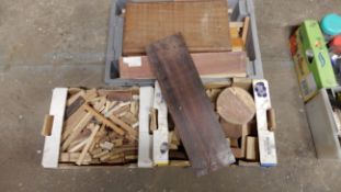 *Three Boxes of Wood Turning Blanks, Marquetry Tim