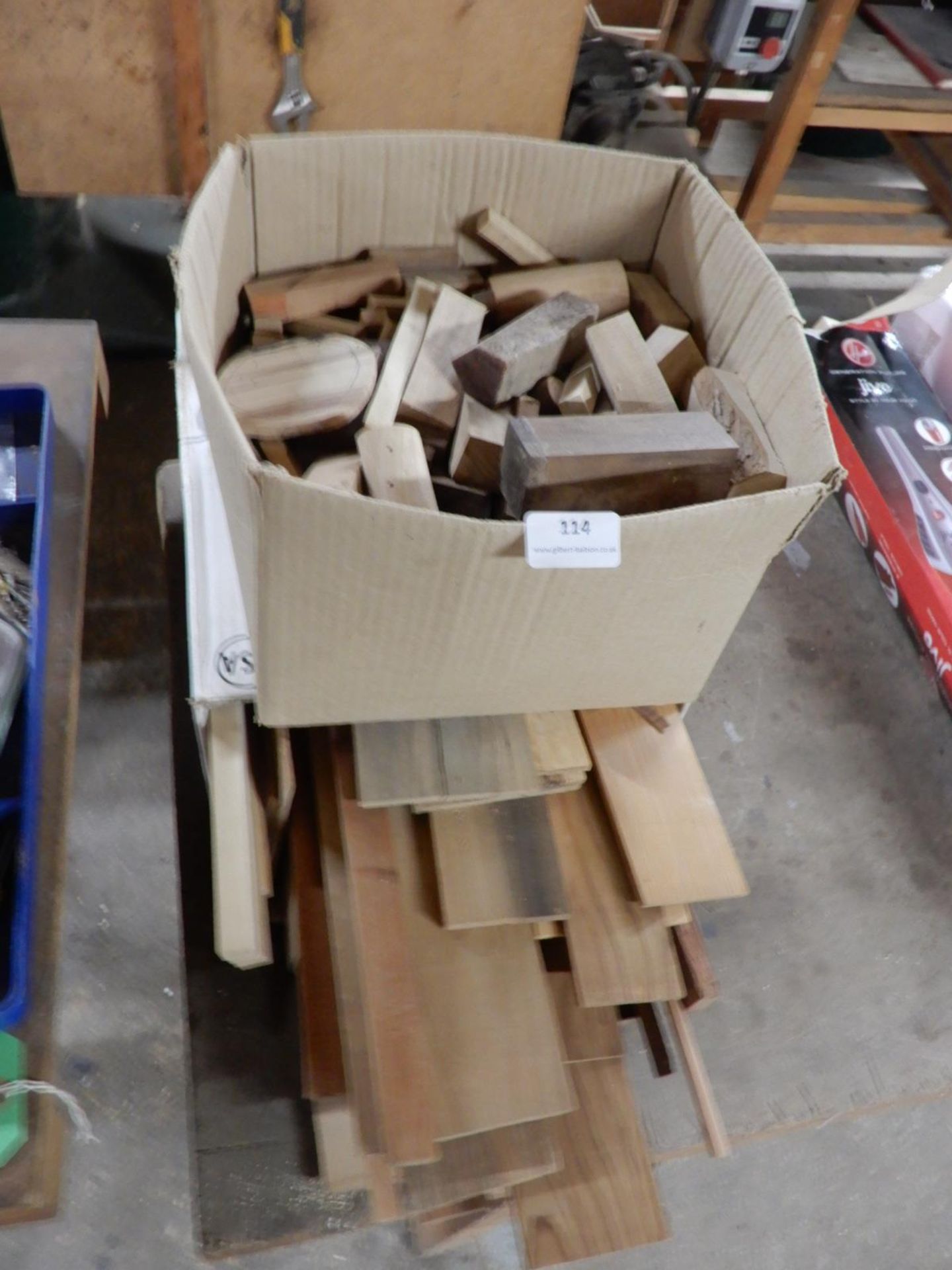*Two Boxes of Assorted Marquetry Timber etc.