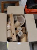 *Box of Assorted Lignum Vitae and Other Wood Turni