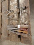 *Four Sets of Calipers, Wood Turning Chisels, etc.