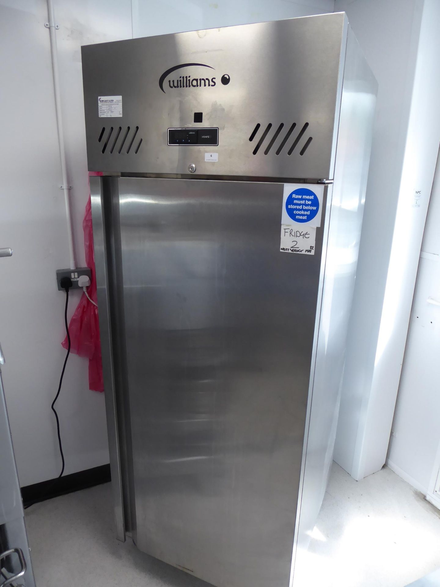 * Williams S/S upright chiller. HJ1SA. Subject to a regular maintenance contract.