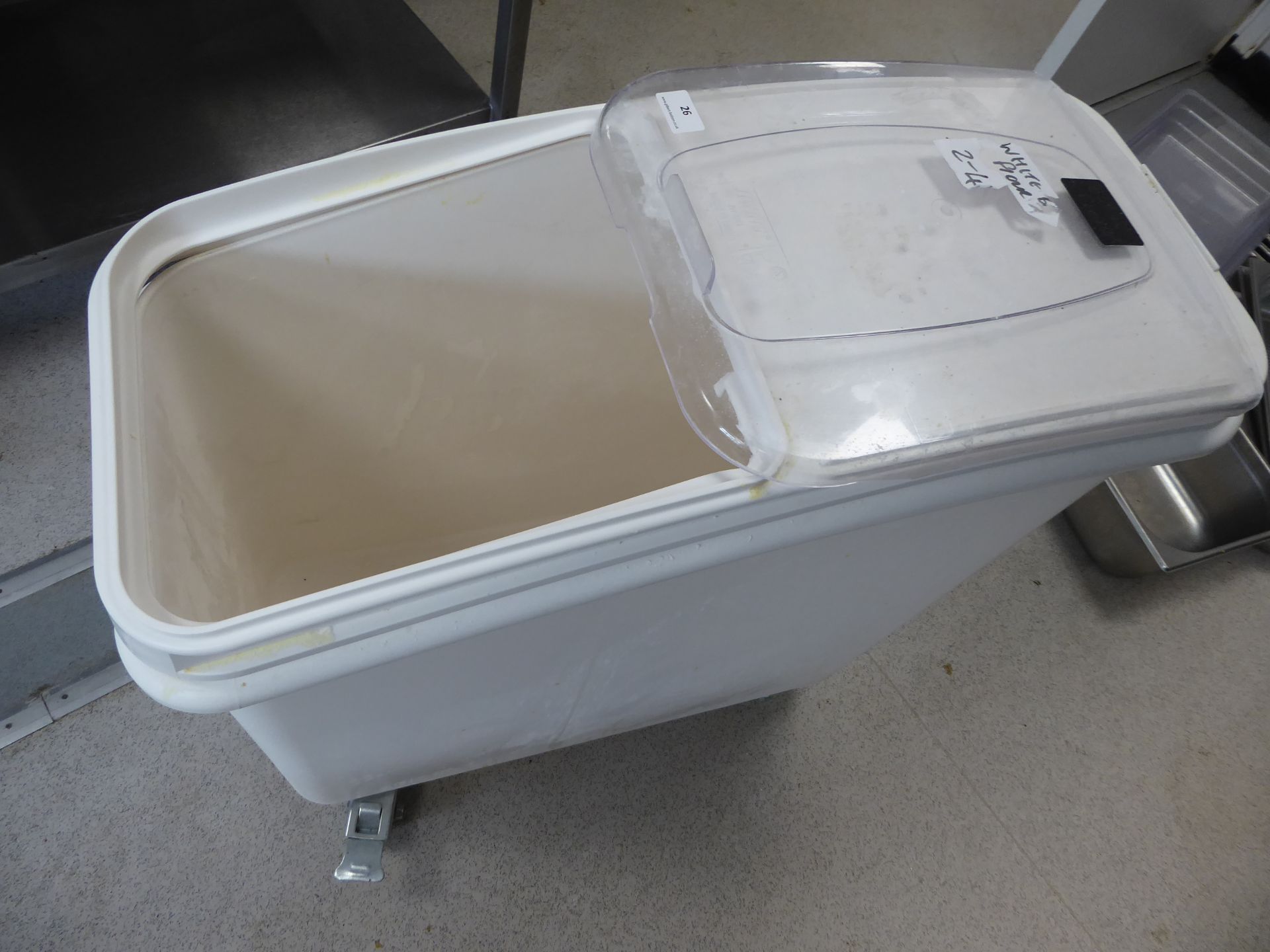 * large mobile flour bin with sliding lid - 300w x 700d x 750h - Image 2 of 3