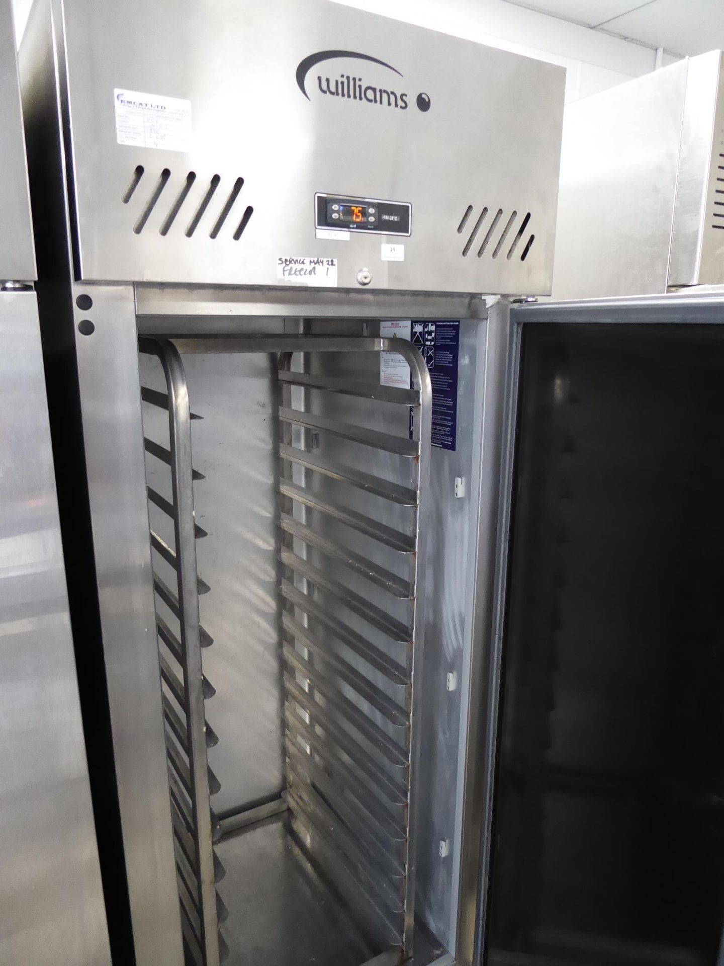 * Williams single door upright freezer LJ1SA - contains 600 x 400 S/S bakery rack - Image 2 of 5