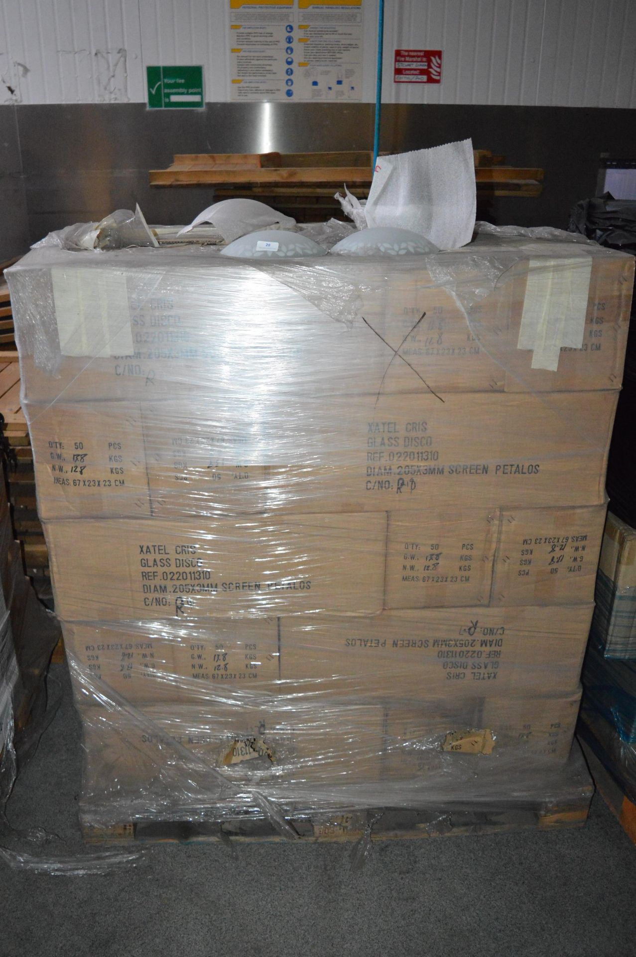 *Pallet of Circular Frosted Glass Shades