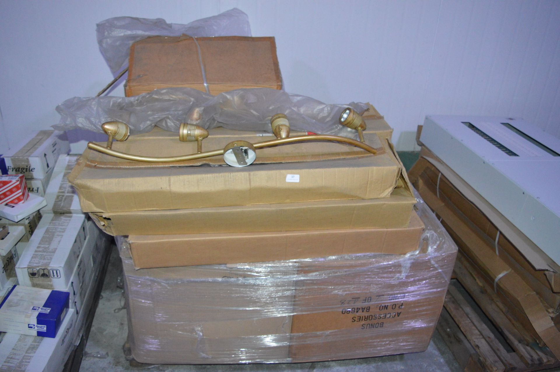 *Pallet of Woodgrain Effect Four Lamp Ceiling Ligh