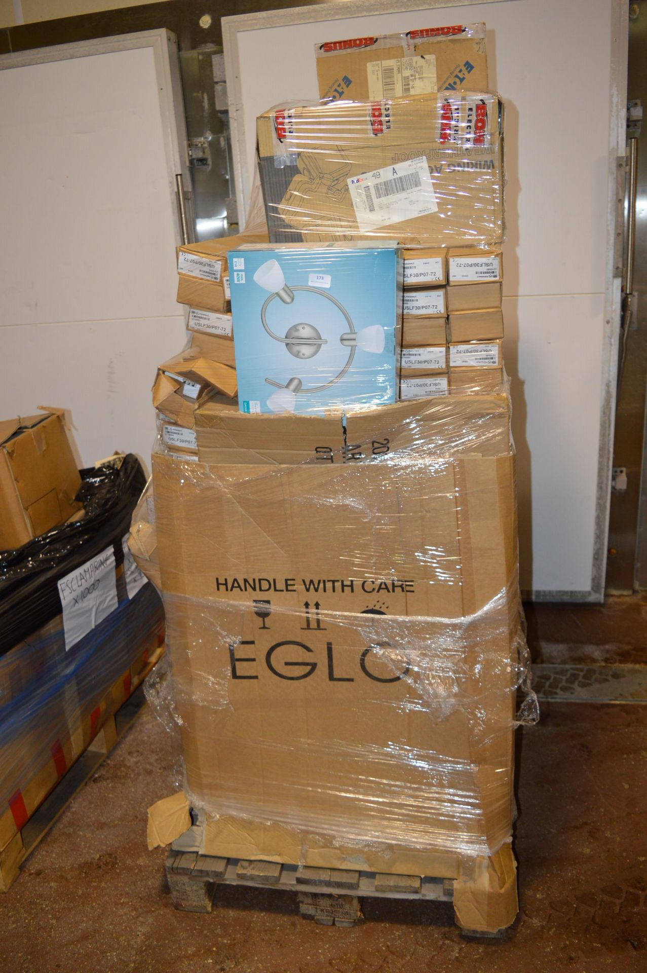 *Pallet of Mixed Eglo and Other Lighting, Sylvania