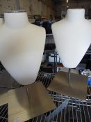 * 2 x fabric neck mannequin on brushed S/S base