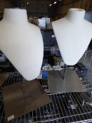 * 2 x fabric neck mannequin on brushed S/S base