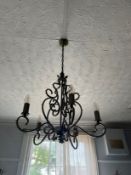 *Satin Chrome Five Branch Chandelier