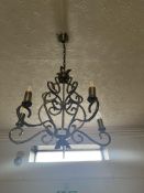 *Satin Chrome Five Branch Chandelier