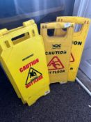 *Three Caution Wet Floor Signs