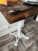 *Sleeper Topped Table on Cast Iron Pedestal