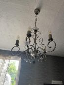 *Satin Chrome Five Branch Chandelier