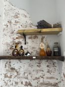 *Two Wall Shelves, Assorted Decorative Oils, etc.