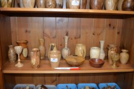 18 Medium Turned Wooden Pots, Goblets, etc.