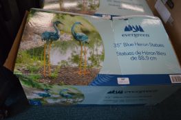 *Two 35" Blue Heron Garden Statues