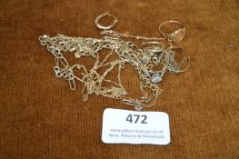 9k Gold Scrap Rings and Chains ~10.3g (some unmark