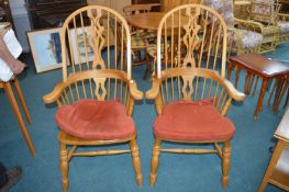 Pair of Modern Windsor Style Armchairs