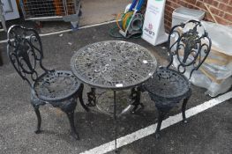 Aluminium Garden Table and with Two Chairs