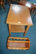 Oak Trolley with Foldout Table Top, plus Newspaper