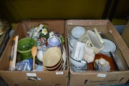 Two Boxes of Pottery Items